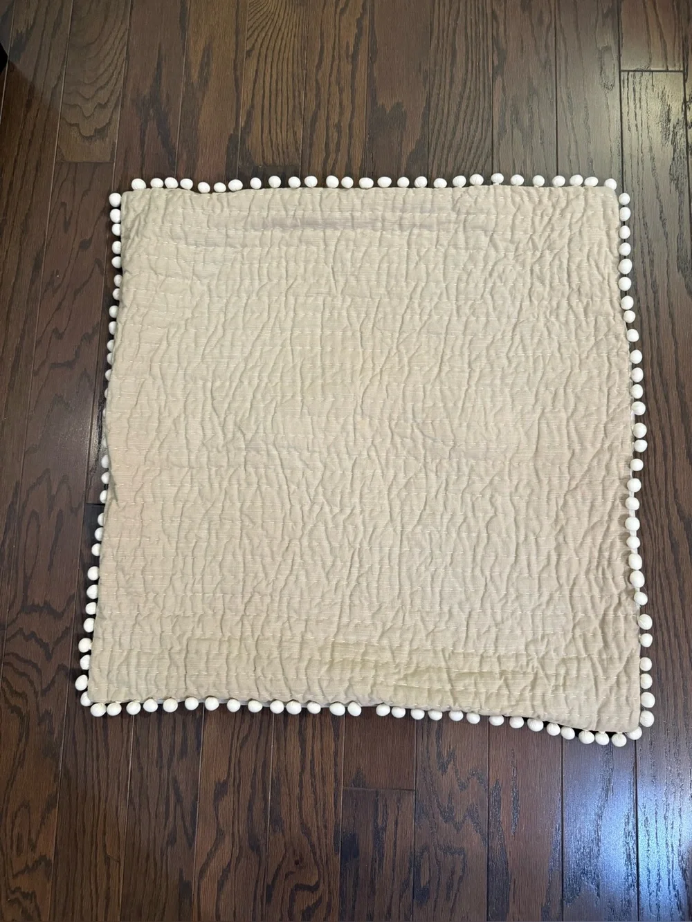 BALLARD DESIGNS Audree Pom Pom EURO  Sham- 26” Square Natural